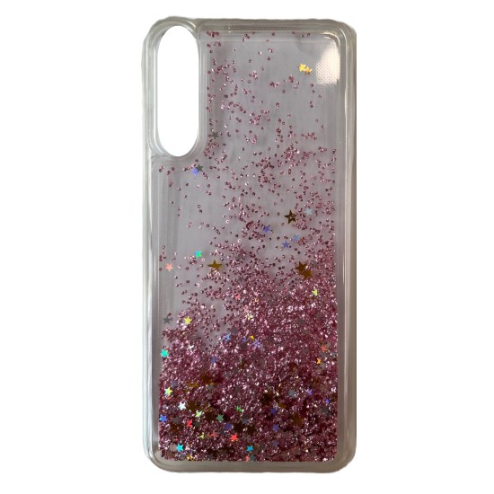 OEM Back Cover Σιλικόνης Υγρό Glitter Ροζ A3 2017