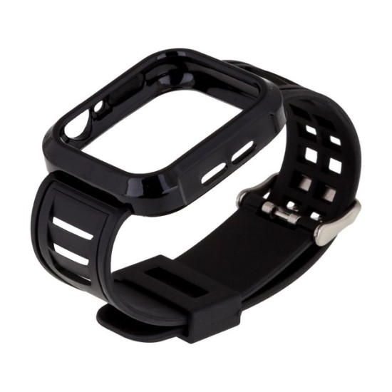 Αδιάβροχη Θήκη Apple Watch σιλικόνης σε Μαύρο 42/44 mm 