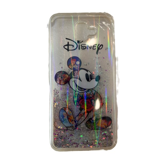 Back Cover με Υγερό Glitter με Σχέδιο Mickey Mouse (Galaxy J4 Plus)