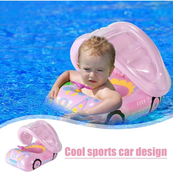 Σωσίβιο Swimtrainer με Σκίαστρο Ροζ Inflatable Aircraft Yacht 115*100cm 3+ - Ροζ