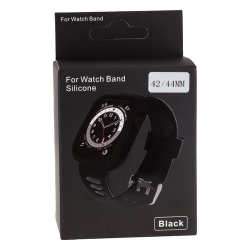 Αδιάβροχη Θήκη Apple Watch σιλικόνης σε Μαύρο 42/44 mm 