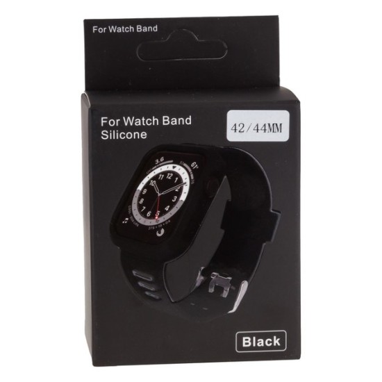 Αδιάβροχη Θήκη Apple Watch σιλικόνης σε Μαύρο 42/44 mm 