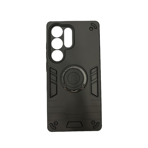 Galaxy S25 Ultra HYBRID SHOCKPROOF ARMOR CASE METAL ROTATING RING CAR MOUNT HOLDER BLACK (OEM)