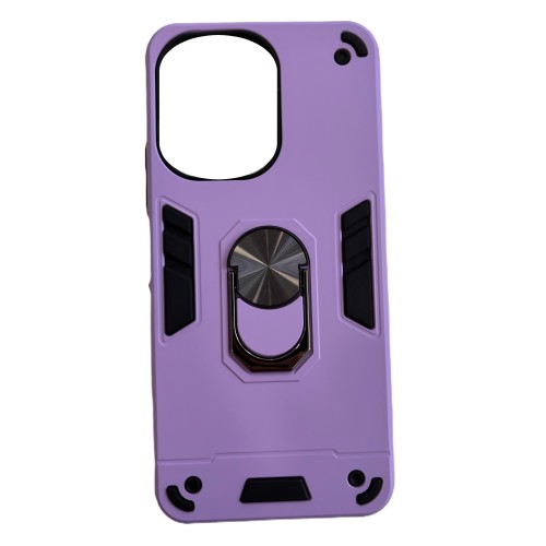 Poco C65 Hybrid Shockproof Armor Case Metal Rotating Ring Car Mount Holder Λιλά (oem)
