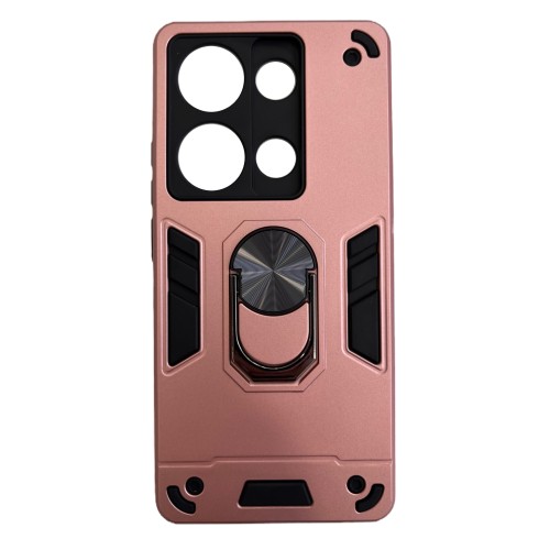 Hybrid Shockproof Armor Ring Car Mount Holder Ροζ Χρυσό (Poco M6 Pro 4G)