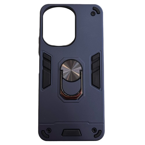 Poco C65 Hybrid Shockproof Armor Case Metal Rotating Ring Car Mount Holder Μπλε (oem)