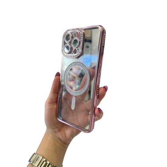 Luxury Magsafe Strass and Glitter Case Samsung Galaxy A36/ A56 Ροζ Luxury Magsafe Strass and Glitter Case Samsung Galaxy A36/ A56 Ροζ