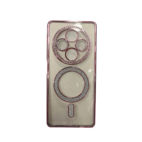 Luxury Magsafe Strass and Glitter Case Redmi 14C Ροζ