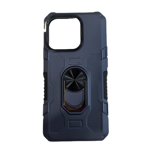 iPhone 15 Pro Hybrid Shockproof Armor Case Rotating Ring Car Mount Holder Blue (oem)