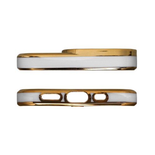 Fashion Gold Frame Back Cover Σιλικόνης Λευκό (iPhone 16 Pro Max)