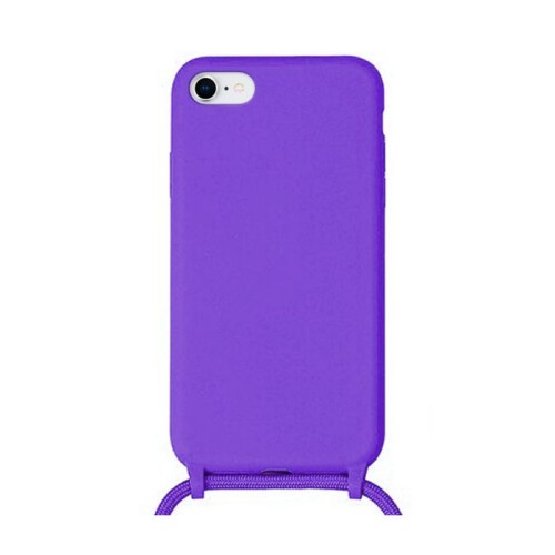 OEM Cord Silicone Case Γαλάζια Θήκη Για Apple iPhone 7 / 8 / Se 2020 Με Λουράκι Μωβ
