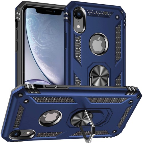 iPhone 13 Pro Max Hybrid Shockproof Armor Case Metal Rotating Ring Car Mount Holder BLUE (oem) iPhone 13 Pro Max Hybrid Shockproof Armor Case Metal Rotating Ring Car Mount Holder BLUE (oem)