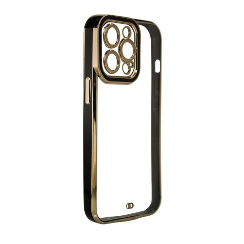 Fashion Gold Frame Back Cover Σιλικόνης Μαύρο (iPhone 16 Pro Max)