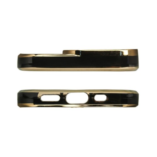 Fashion Gold Frame Back Cover Σιλικόνης Μαύρο (iPhone 16 Pro Max)