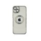 Electroplated Clear Case With Logo Ring For iPhone 13 Transparent / Silver
