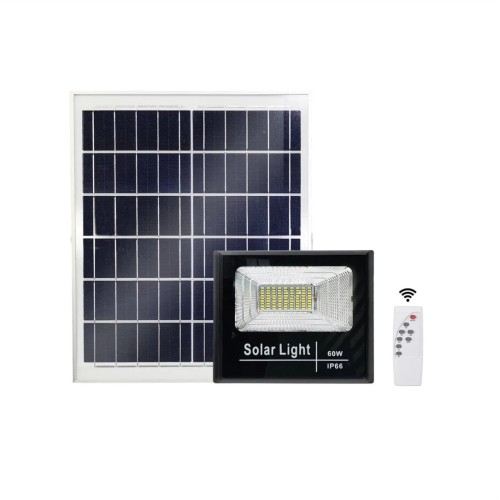 Jortan Στεγανός Ηλιακός Προβολέας LED 50W Ψυχρό Λευκό 6500K με Τηλεχειριστήριο IP66