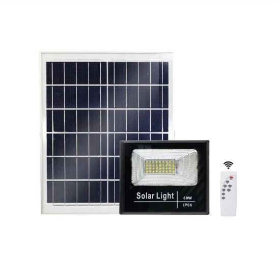 Jortan Στεγανός Ηλιακός Προβολέας LED 50W Ψυχρό Λευκό 6500K με Τηλεχειριστήριο IP66