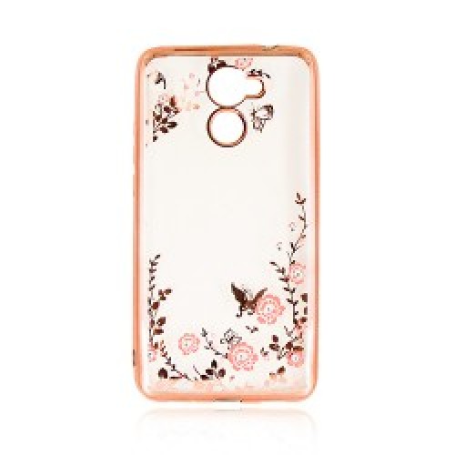 OEM Diamond Garden Back Cover Σιλικόνης Ροζ - Χρυσο (LG K4/K8 2017)