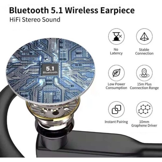 ΥΥΚ525 In-ear Bluetooth Handsfree Ακουστικό με Θήκη Φόρτισης Μαύρο