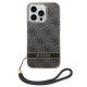 Sponsored Guess iPhone 14 Pro Print Strap Σκληρή Θήκη με Πλαίσιο Σιλικόνης και Λουράκι - Black - GUOHCP14LH4STK
