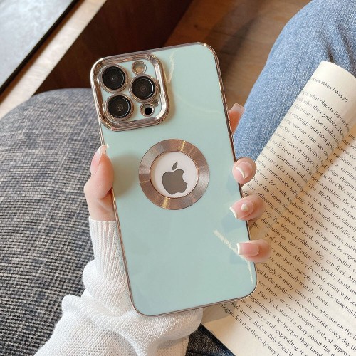 Luxury Soft Electroplated Phone Case For iPhone 14 Pro Max Silicone Cases Cover Turquoise
