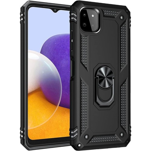  Ring Back Cover Σιλικόνης Μαύρο για Samsung Galaxy A22 5G