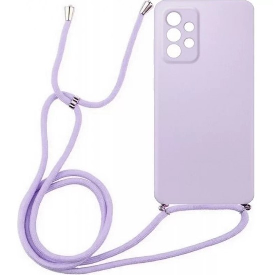 Back Cover Σιλικόνης με Λουράκι Λιλά (Galaxy A32 4G)
