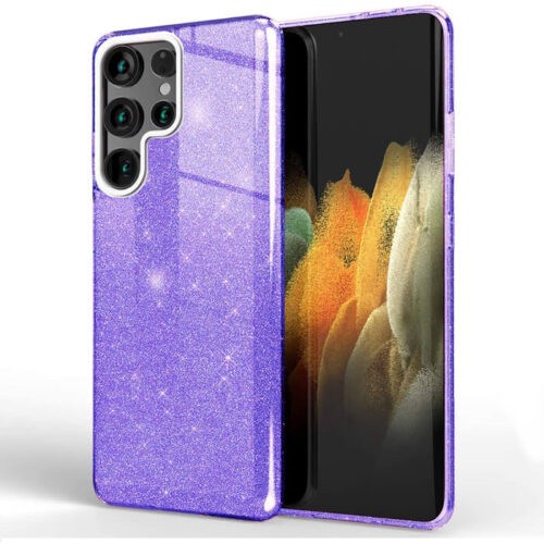 Θήκη Samsung Galaxy S22 Ultra Glitter Shine Cover Hard -Μωβ