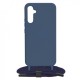 Galaxy Back Cover Σιλικόνης με Λουράκι Navy Μπλε (Samsung Galaxy A24 4G)