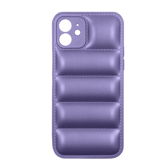 Θήκη για iPhone 11 -Puffer Jacket Back Cover Δερματίνης Μωβ με προστασία για κάμερα (oem)