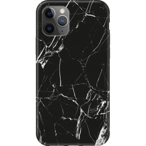 Marble Back Cover Σιλικόνης Μαύρο (iPhone 11 Pro Max)
