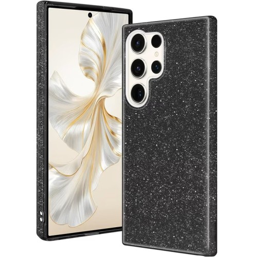 Samsung Galaxy S25 Ultra Glitter TPU Silicone Back Cover Case Color Black (oem)