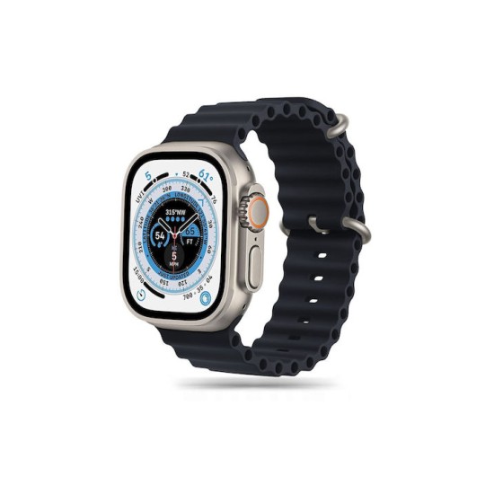 KLGO Silicone Μαύρο Λουράκι Apple Watch 42/44/45/49mm