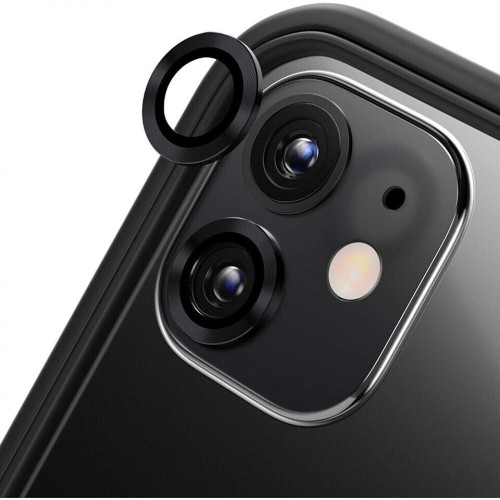 Tempered Glass / Προστατευτικά Τζαμάκια Κάμερας για iPhone 11 / 12 / 12 Mini - Μαύρο
