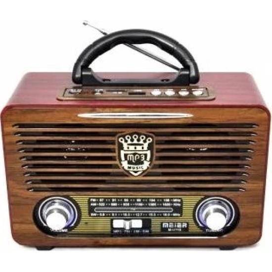 Φορητό Retro Επαναφορτιζόμενο Ραδιόφωνο Meier M-115BT