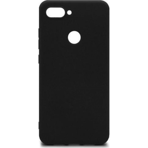 CARBON BRUSHED BACK COVER ΣΙΛΙΚΟΝΗΣ ΜΑΥΡΟ (XIAOMI MI 8 LITE)