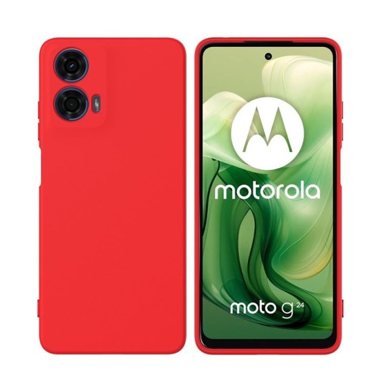  Back Cover Σιλικόνης Matte Κόκκινο Motorola Moto G04/ G24