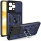 iPhone 15 Pro Hybrid Shockproof Armor Case Metal Rotating Ring Car Mount Holder Blue με Κάλυψη Κάμερας (oem)