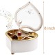 Mechanical Rotating Ballerina Dancer Music Box Heart Shaped Musical Jewelry Box