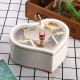 Mechanical Rotating Ballerina Dancer Music Box Heart Shaped Musical Jewelry Box