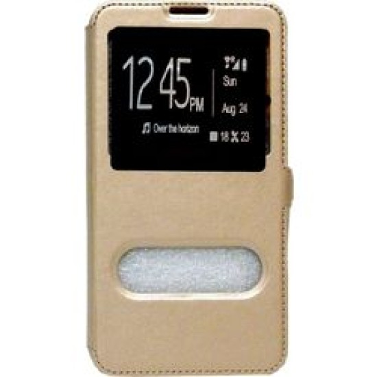 OEM Θήκη Βιβλίο Με Παράθυρα Για Samsung Galaxy NOTE 8 Με Πλάγιο Κούμπωμα Χρυσή
