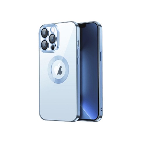 Electroplated Clear Case With Logo Ring For iPhone 14 Pro Max Transparent / Blue 