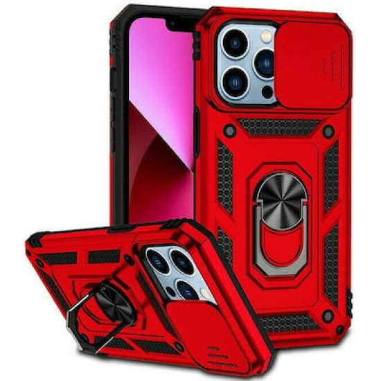 Sliding Camshield Σκληρή Θήκη με Δαχτυλίδι Red (iPhone 16 Pro Max)