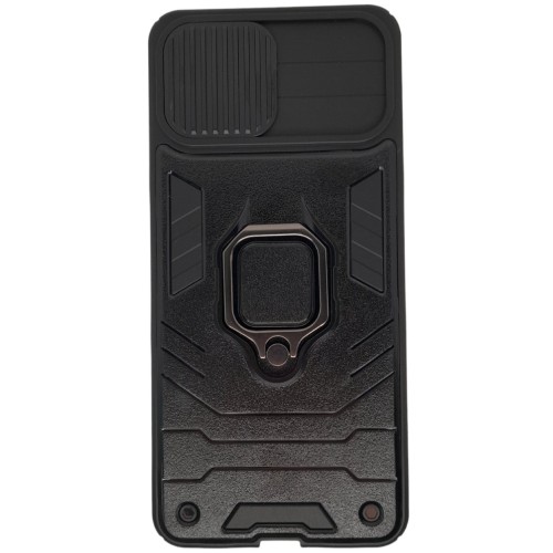 iPhone 14 Hybrid Shockproof Armor Case Metal Rotating Ring Car Mount Holder Black με Κάλυψη Κάμερας (oem)
