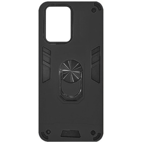 Xiaomi Redmi Note 12 5G Hybrid Shockproof Armor Case Metal Rotating Ring Car Mount Holder Black (oem)