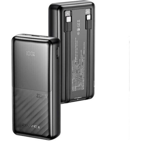 Awei P57K Power Bank 20000mAh 22.5W Μαύρο Awei P57K Power Bank 20000mAh 22.5W Μαύρο
