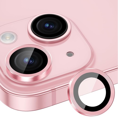 Camera Tempered Glass (iPhone 15 / 15 Plus)- Pink