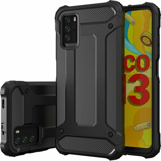 Armor Back Cover Συνθετική Ανθεκτική Μαύρο (Poco M3 / Redmi 9T)