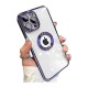 Electroplated Clear Case With Logo Ring For iPhone 14 Transparent / Purple