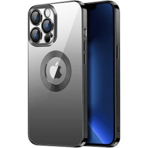 Electroplated Clear Case With Logo Ring For iPhone 14 Pro Transparent / Black